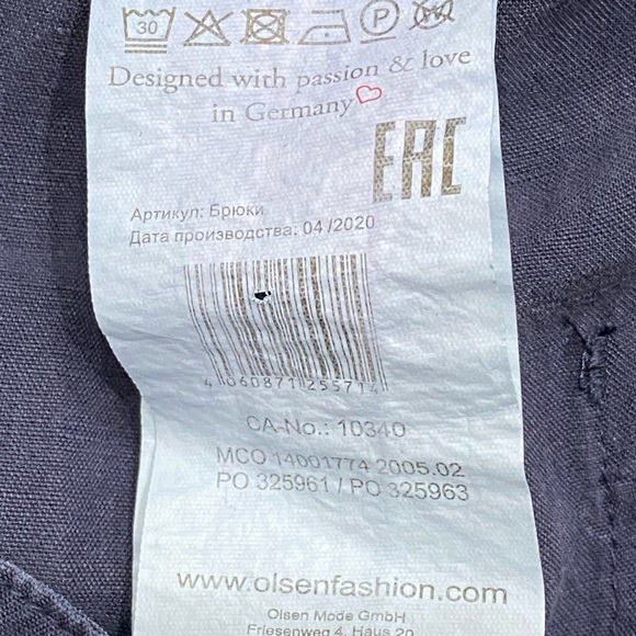 BNWT Olsen Mona Straight High waistline size 4 (34) Linen Blend Pants - Picture 8 of 16